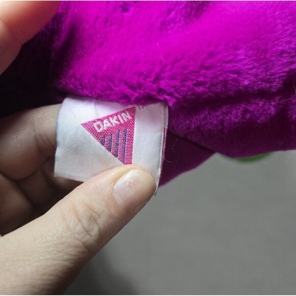 Vintage Dakin 1992 Barney Plush Purple Dinosaur 14” Barney & Friends with shirt - Picture 4 of 7